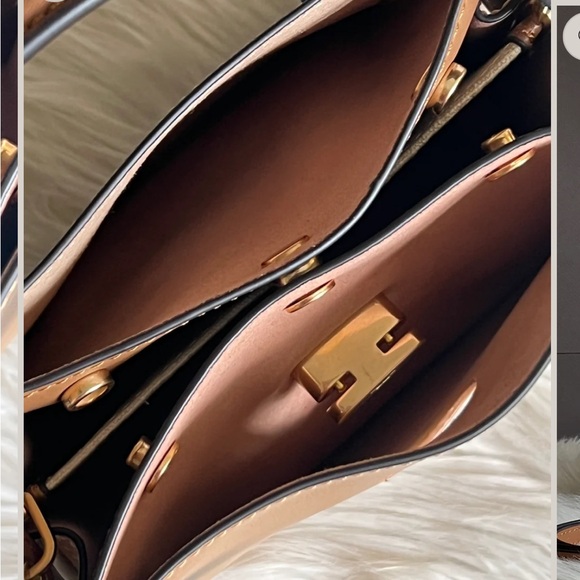 NWT Tory Burch Lee Radziwell Petite Double Bag Tiramisu Tan Leather Crossbody - Picture 13 of 13